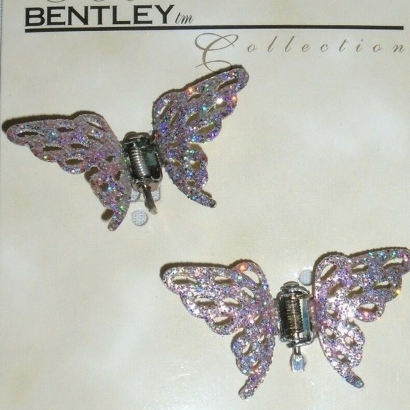 Bentley Accessories - Vintage Rare 2 Pc Sparkle Glitter Butterfly Set Hair